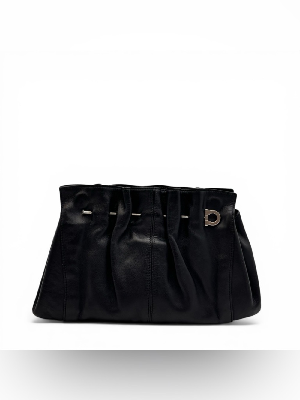 Salvatore Ferragamo Black Leather Chain Shoulder Bag - Picture 1 of 11